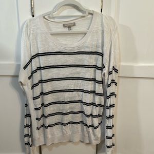 Black and White Stripe Lightweight Sweater